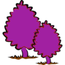 download Small Trees Bushes clipart image with 270 hue color