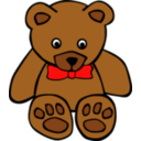 download Simple Teddy Bear With Bowtie clipart image with 0 hue color