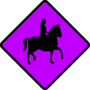 download Caution Horse Rider clipart image with 225 hue color