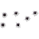 download Set Of Bullet Holes clipart image with 90 hue color