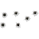 download Set Of Bullet Holes clipart image with 180 hue color