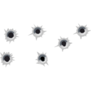 download Set Of Bullet Holes clipart image with 0 hue color