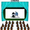 download Cinema clipart image with 180 hue color