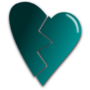 download Broken Heart clipart image with 180 hue color