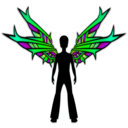 download Wings Black clipart image with 90 hue color
