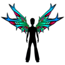 download Wings Black clipart image with 135 hue color