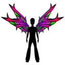 download Wings Black clipart image with 270 hue color