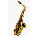download Saxophone clipart image with 0 hue color