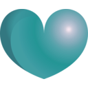 download Blue Heart clipart image with 315 hue color