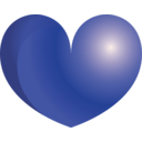 download Blue Heart clipart image with 0 hue color
