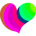 download Hippie Heart clipart image with 90 hue color