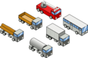 Six Isometric Vehicles