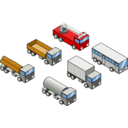 download Six Isometric Vehicles clipart image with 0 hue color