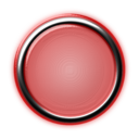 download Red Button With Internal Light And Glowing Bezel clipart image with 0 hue color