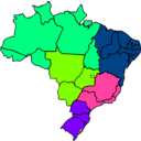 download Colored Map Of Brazil clipart image with 90 hue color