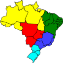 Colored Map Of Brazil