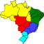 Colored Map Of Brazil