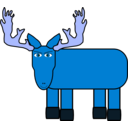 download Cartoon Moose Remix clipart image with 180 hue color