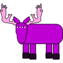 download Cartoon Moose Remix clipart image with 270 hue color