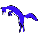 download Leaping Red Fox clipart image with 225 hue color