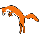 download Leaping Red Fox clipart image with 0 hue color