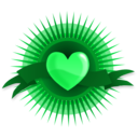 download Heart With Rays And Banner clipart image with 135 hue color