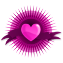 download Heart With Rays And Banner clipart image with 315 hue color