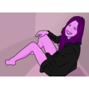 download Woman Sitting clipart image with 270 hue color