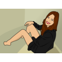 download Woman Sitting clipart image with 0 hue color