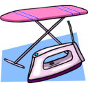 download Ironing Board And Iron clipart image with 180 hue color