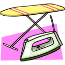 download Ironing Board And Iron clipart image with 270 hue color