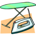 download Ironing Board And Iron clipart image with 0 hue color