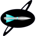 download 1950s Rocket Ship clipart image with 180 hue color