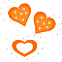 download Valentine Orange Hearts clipart image with 0 hue color