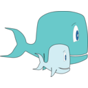 download Whale Family clipart image with 0 hue color