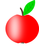 Apple Red With A Green Leaf