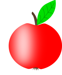 Apple Red With A Green Leaf