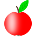 Apple Red With A Green Leaf
