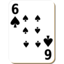 download White Deck 6 Of Spades clipart image with 0 hue color