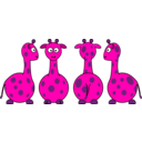 download Cartoon Giraffe Front Back And Side Views clipart image with 270 hue color
