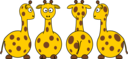 Cartoon Giraffe Front Back And Side Views