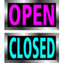download Open And Closed Signs clipart image with 180 hue color