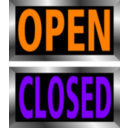 download Open And Closed Signs clipart image with 270 hue color