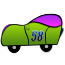 download 2d Blue Funny Car clipart image with 225 hue color