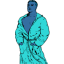 download Man In Bathrobe 2 clipart image with 180 hue color