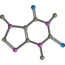 download Caffeine Molecule clipart image with 180 hue color