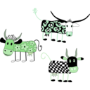 download Cartoon Cows clipart image with 90 hue color