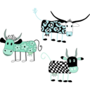 download Cartoon Cows clipart image with 135 hue color