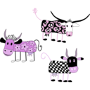 download Cartoon Cows clipart image with 270 hue color