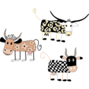 download Cartoon Cows clipart image with 0 hue color